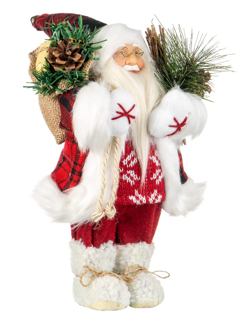Babbo Natale piccolo con vestiti in stoffa